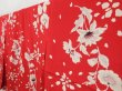 Photo2: 4429T07z660 Antique Japanese Kimono Silk Girl's KOMON Flower Red (2)