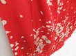 Photo3: 4429T07z660 Antique Japanese Kimono Silk Girl's KOMON Flower Red (3)