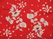 Photo5: 4429T07z660 Antique Japanese Kimono Silk Girl's KOMON Flower Red (5)