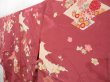 Photo2: 4429T08z610 Antique Japanese Kimono Silk KOMON Plum blossom Dull red (2)