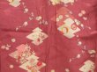 Photo5: 4429T08z610 Antique Japanese Kimono Silk KOMON Plum blossom Dull red (5)