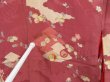 Photo7: 4429T08z610 Antique Japanese Kimono Silk KOMON Plum blossom Dull red (7)