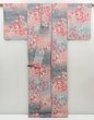 Photo8: 4429T09z870  Japanese Kimono Silk KOMON Flowers Pink (8)