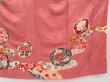 Photo7: 4429T10z750 Antique Japanese Kimono Silk TSUKESAGE Plum blossom Coral pink (7)