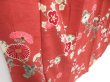 Photo3: 4429T11z810 Antique Japanese Kimono Silk KOMON Plum blossom Dull red (3)