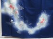 Photo6: 4429T12z940  Japanese Kimono Silk TSUKESAGE Flowers Navy (6)