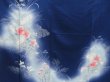 Photo8: 4429T12z940  Japanese Kimono Silk TSUKESAGE Flowers Navy (8)