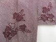 Photo3: 4502T01z450 Vintage Japanese Kimono Silk SHIBORI HAORI Flower Grape-Brown (3)