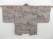 Photo1: 4502T02z350 Vintage Japanese Kimono Silk HAORI Pine Light brown-gray (1)