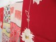 Photo2: 4502T07z380 Vintage Japanese Kimono Silk JUBAN Chrysanthemum Dark red (2)