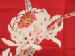 Photo4: 4502T07z380 Vintage Japanese Kimono Silk JUBAN Chrysanthemum Dark red (4)