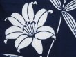 Photo6: 4502T10z430  Japanese Kimono Cotton YUKATA Lily Navy (6)