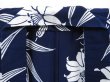 Photo7: 4502T10z430  Japanese Kimono Cotton YUKATA Lily Navy (7)