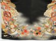 Photo5: 4502T11z1480 Antique Japanese Kimono Silk FURISODE Shell box Black (5)