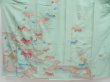 Photo5: 4502T13z780 Vintage Japanese Kimono Silk TSUKESAGE Paulownia Opal Green (5)