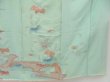 Photo7: 4502T13z780 Vintage Japanese Kimono Silk TSUKESAGE Paulownia Opal Green (7)