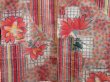 Photo3: 4503T04z500 Vintage Japanese Kimono Silk MEISEN HAORI Flower Dull red (3)