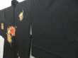 Photo2: 4503T05z590 Vintage Japanese Kimono Silk HAORI Peony Black (2)