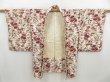 Photo7: 4503T06z510 Vintage Japanese Kimono Silk HAORI Flowers Off-white (7)