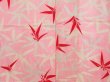 Photo3: 4503T08z420 Antique Japanese Kimono Silk JUBAN Bamboo grass Pink (3)