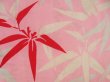 Photo4: 4503T08z420 Antique Japanese Kimono Silk JUBAN Bamboo grass Pink (4)