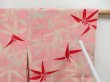 Photo6: 4503T08z420 Antique Japanese Kimono Silk JUBAN Bamboo grass Pink (6)