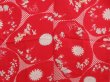 Photo3: 4503T09z510 Vintage Japanese Kimono Silk JUBAN Chrysanthemum Red (3)