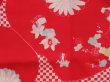 Photo4: 4503T09z510 Vintage Japanese Kimono Silk JUBAN Chrysanthemum Red (4)