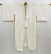 Photo6: 4503T10z470 Vintage Japanese Kimono Rinzu Silk JUBAN Shibakusa Off-white (6)