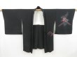 Photo6: 4503T11z600  Japanese Kimono Silk HAORI Peony Black (6)