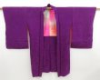 Photo1: 4504T02z390 Antique Japanese Kimono Silk HAORI Flowers Purple (1)