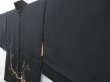 Photo2: 4504T04z540 Vintage Japanese Kimono Silk HAORI Branch Embro Black (2)