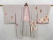 Photo8: 4504T07z700 Vintage Japanese Kimono Silk HAORI  Light gray (8)