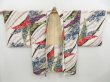 Photo5: 4504T09z630 Vintage Japanese Kimono Silk HAORI Flowers Off-white (5)