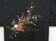 Photo3: 4504T10z510 Vintage Japanese Kimono Silk HAORI Plum blossom Black (3)