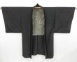 Photo6: 4504T11z610 Vintage Japanese Kimono Silk Men's HAORI Gourd Black (6)