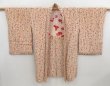 Photo1: 4504T12z600 Vintage Japanese Kimono Silk HAORI Flower Champagne (1)