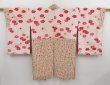 Photo2: 4504T12z600 Vintage Japanese Kimono Silk HAORI Flower Champagne (2)