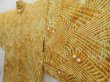 Photo2: 4505T07z540 Vintage Japanese Kimono Silk SHIBORI HAORI Wave Dark yellow (2)