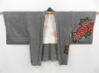 Photo5: 4505T10z410 Vintage Japanese Kimono Silk SHIBORI HAORI Rose Black (5)