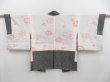 Photo6: 4505T10z410 Vintage Japanese Kimono Silk SHIBORI HAORI Rose Black (6)