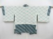 Photo6: 4505T11z410 Vintage Japanese Kimono Silk SHIBORI HAORI  Deep cyan (6)