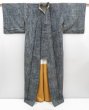 Photo8: 4506T01z860 Vintage Japanese Kimono Silk TSUMUGI  Blue-Gray (8)