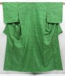 Photo1: 4506T03z790  Japanese Kimono Silk TSUMUGI  Green (1)