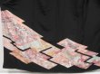 Photo5: 4506T04z1310  Japanese Kimono Silk TOMESODE Peony Black (5)