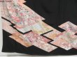 Photo6: 4506T04z1310  Japanese Kimono Silk TOMESODE Peony Black (6)