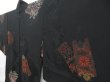 Photo1: 4506T08z540 Vintage Japanese Kimono Silk HAORI Flowers Black (1)