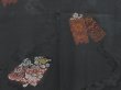 Photo3: 4506T08z540 Vintage Japanese Kimono Silk HAORI Flowers Black (3)