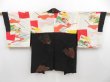 Photo5: 4506T08z540 Vintage Japanese Kimono Silk HAORI Flowers Black (5)