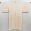 Photo1: 4506T12z560 Vintage Japanese Kimono Rinzu Silk JUBAN Sayagata Off-white (1)